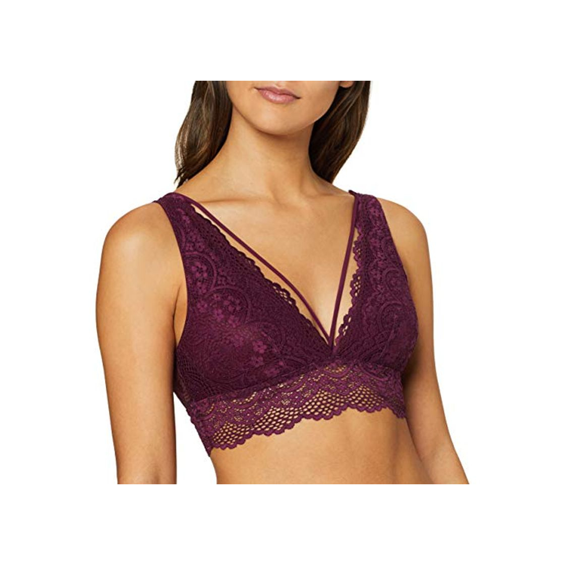 Social Women's Secret Bralettes 1 Deep Crop Top Corto, Rojo