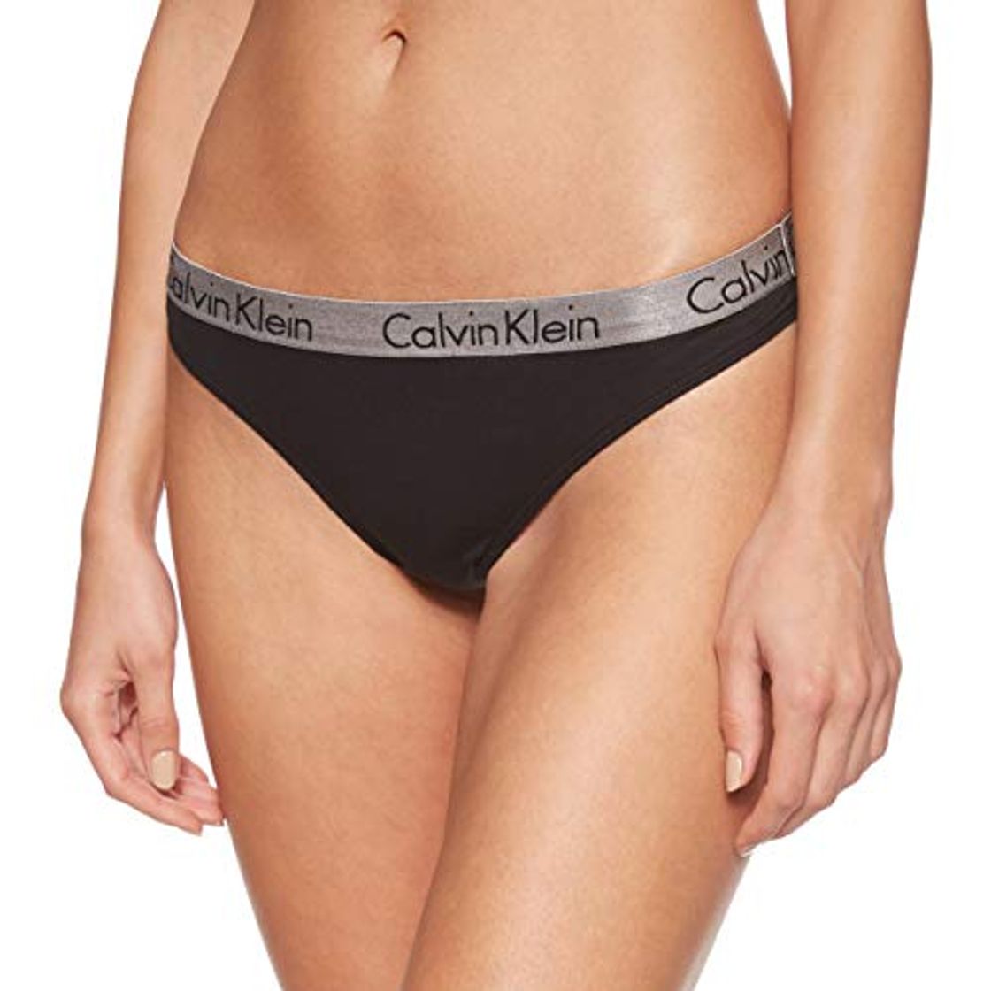 Fashion Calvin Klein Thong - Tanga para Mujer, Negro