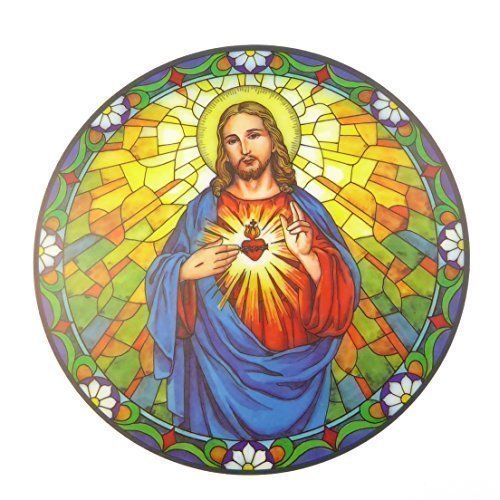 Products Sagrado Corazón de Jesús Atrapasol Vidriera Pegatina Reutilizable 6 Pulgadas Colector Sol