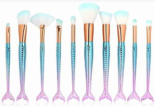 Belleza GONGFF 6/10/15 Unids/Set Mermaid Brush Eyeliner Blush Powder Contour Foundation Cosmetis Makeup