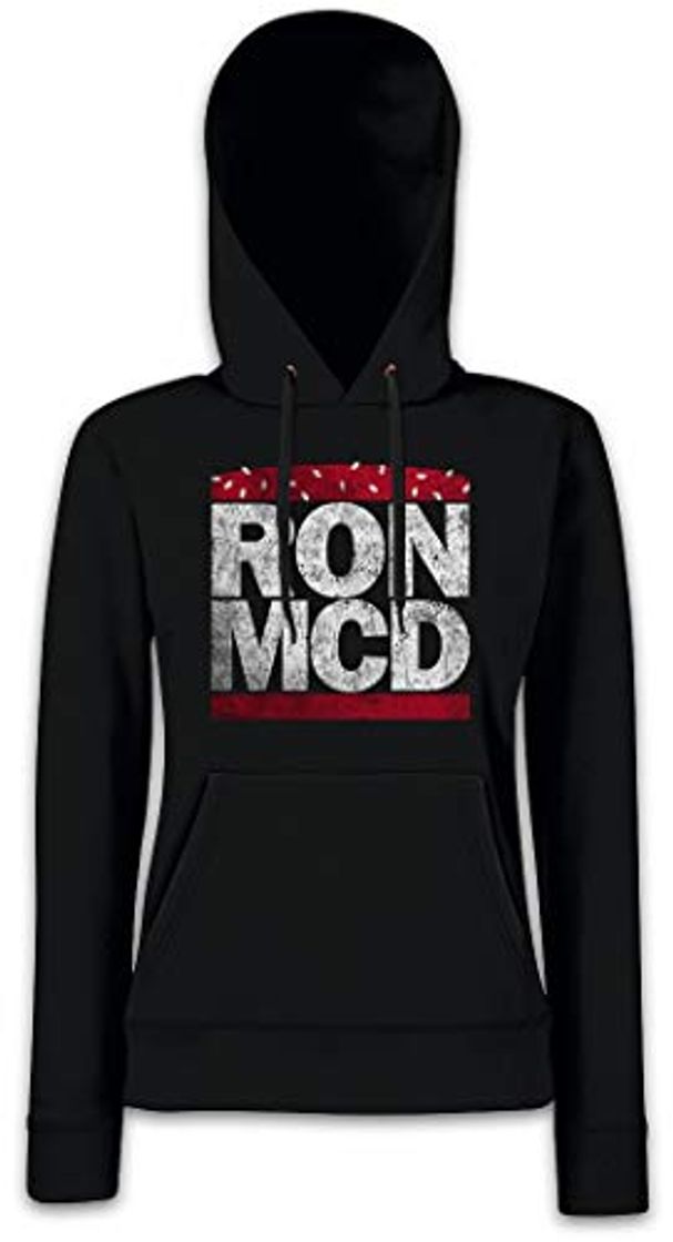 Moda Urban Backwoods Ron Mcd Hoodie Sudadera con Capucha para Mujer Negro Talla XL