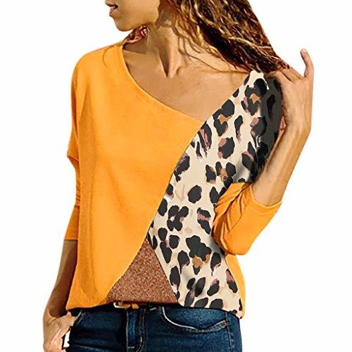 Moda Mujer Polyester Ajustado Blusa Moda Patchwork Casual para Mujer Color Block O-Neck