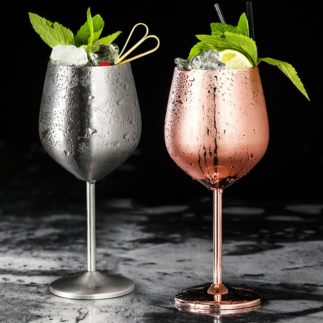 Wine Glass Silver Rose Gold Goblets Juice Drink