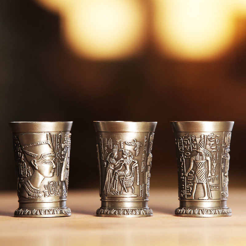 Design Copper Shot Glass Egypt Indian Cocktail Liquor Metal