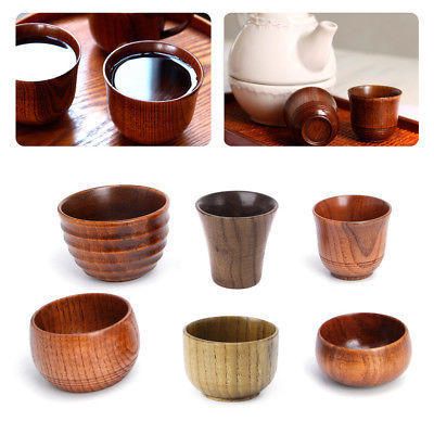 Handmade Natural Solid Wood Tea Cup Wooden Wine Coffee Water