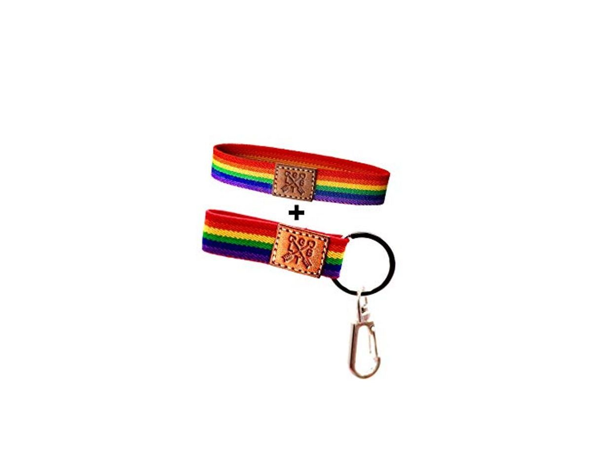 Social QUICKBOXX Pulsera Orgullo Gay Lesbiana LGTB Pride Elástica con Colores del Arco Iris Cómoda y Estilosa Unisex