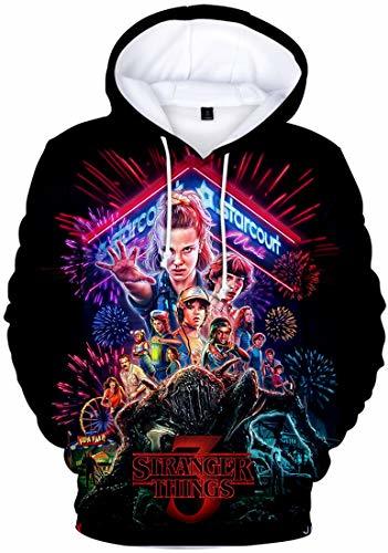 Moda PANOZON Stranger Things Sudadera Mujer Impresión 3D de Personajes de TV Stranger