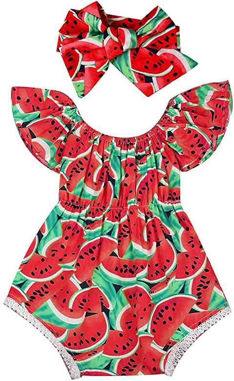 Moda Macacão Borlai Watermelon para recém-nascido e menina

