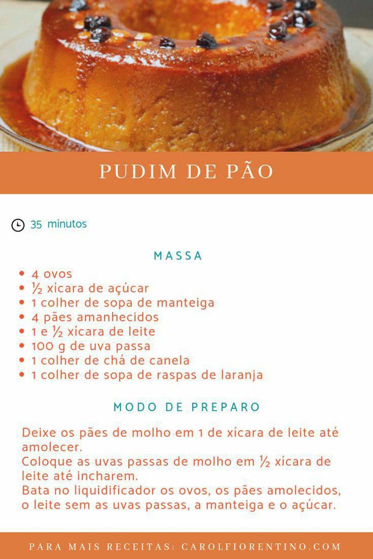 Fashion Pudim de pão 🍮