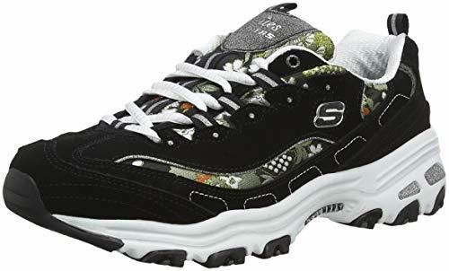 Skechers D'LITES-Floral Days 13082, Zapatillas para Mujer, Negro