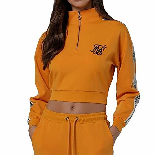 Fashion Sik Silk S/S - Cropped Runner 1/4 Zip Hoodie. Yellow