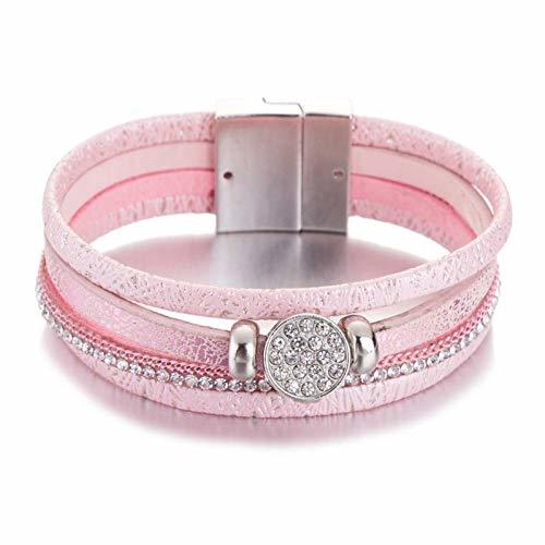 Product AK-Z pulsera hombre Pulsera de Cuero Multicapa para Mujer Pulsera magnética de