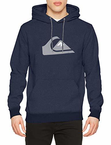 Social Quiksilver Big Logo Sudadera con Capucha, Hombre, Azul
