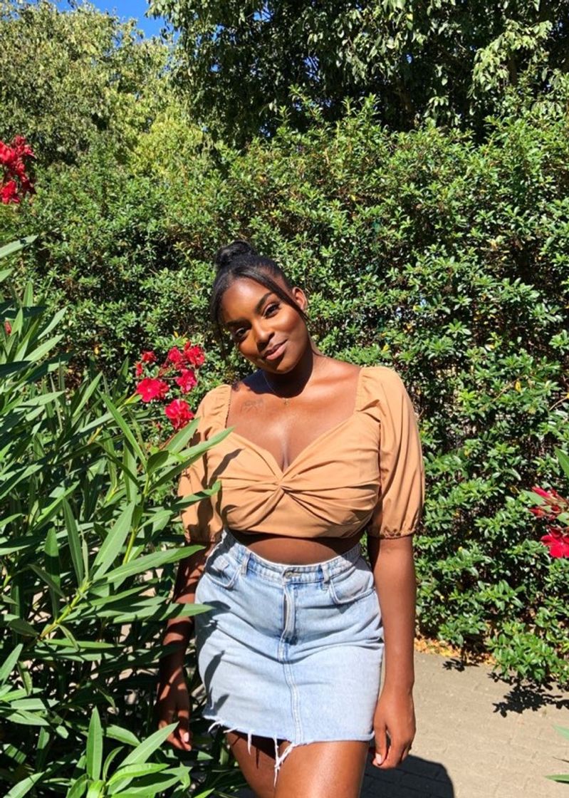 Brown Woven Twist Front Bardot Long Sleeve Crop Top
