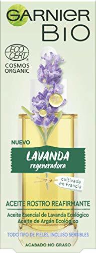 Beauty Garnier BIO Aceite Rostro Reafirmante con Aceite Esencial Lavanda y de Argán