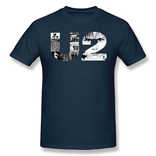 Sallyigueroa Hombre U2 War Moda Navy Camiseta con Manga Corta para Hombres M
