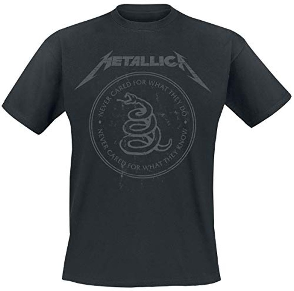 Moda Metallica Snake Ring Tonal Hombre Camiseta Negro M