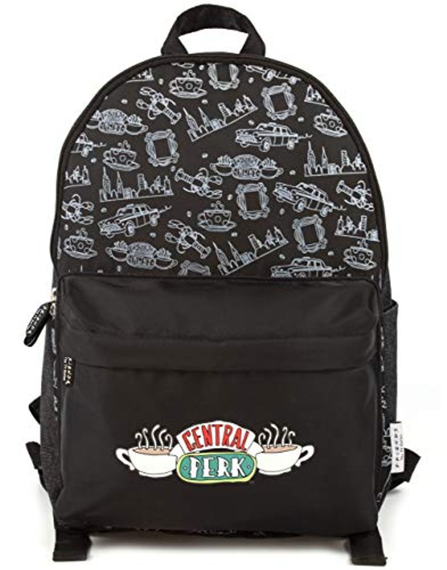 Fashion Central Perk Amigos Logo Negro Zip Estilo Mochila Moda