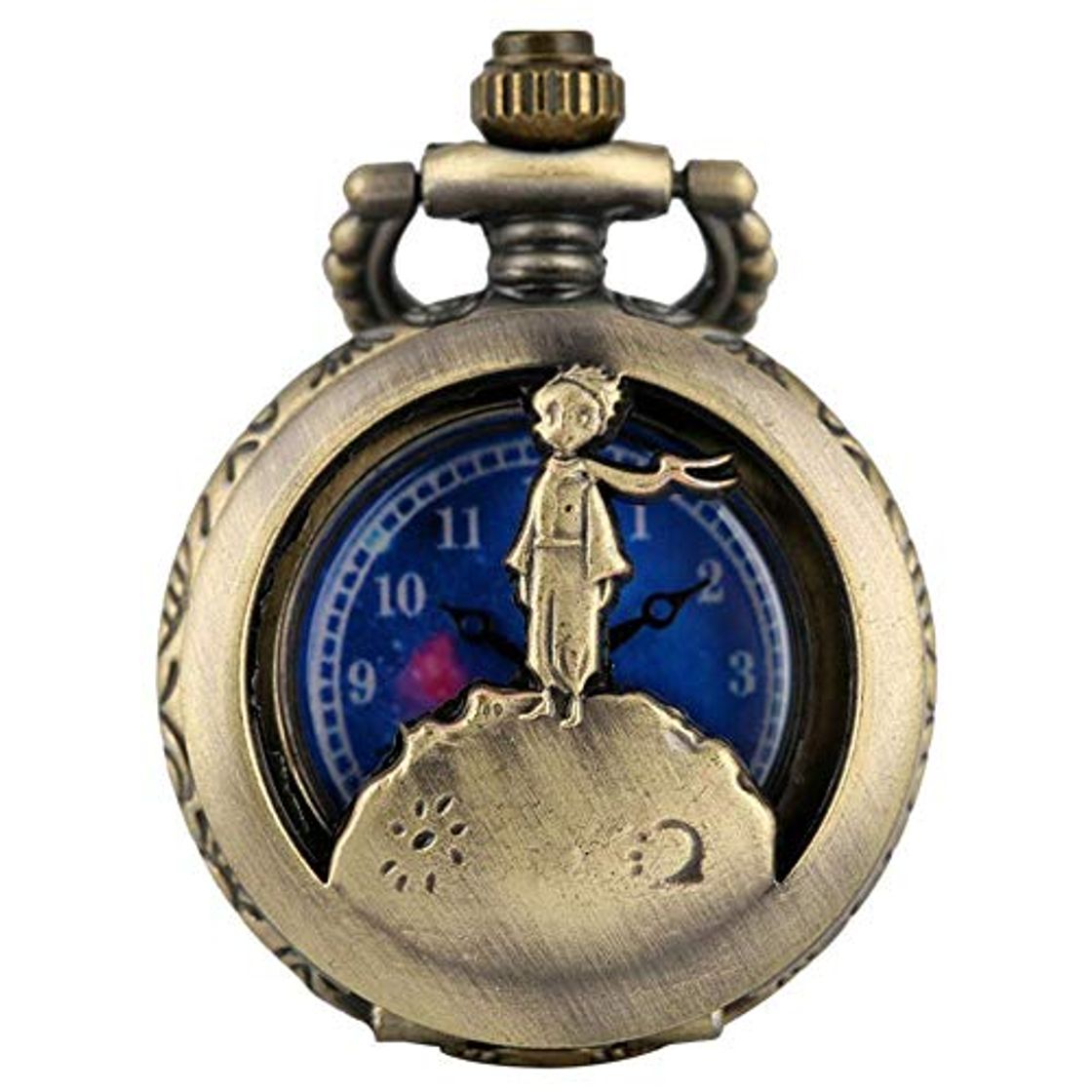 Social Cadena de Collar de Bronce Vintage Relojes de Bolsillo Esfera Hueca para