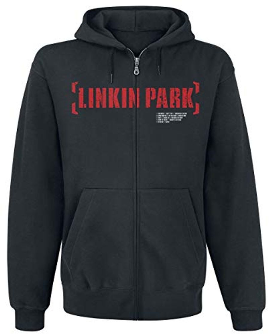 Moda Linkin Park Meteora Red Hombre Capucha con Cremallera Negro L