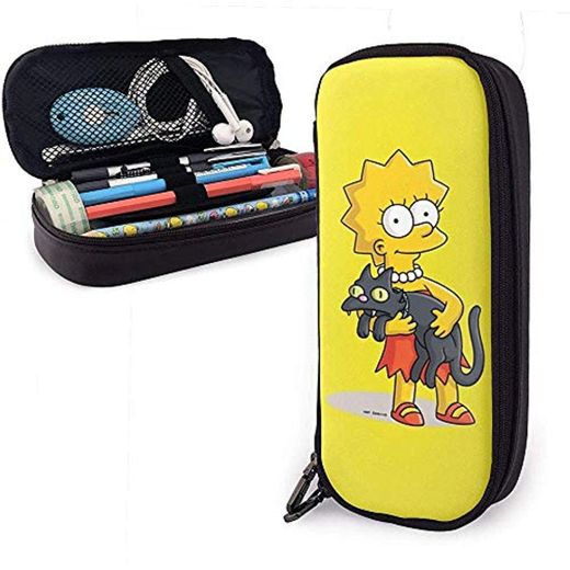 Simpsons Lisa and Dog Full Printing Durable Populares Patrones exquisitos Bolsas de bolígrafos para viajar