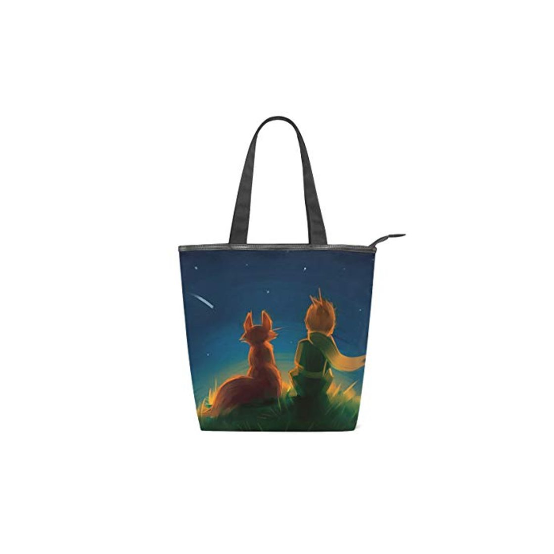 Social Tote Bag Keepers Correa de peso ligero Magic Little Prince Fox Sentado Pastizales bajo el cielo para mujeres Niñas Damas Damas Bolsos de hombro Monedero Bolsos de compras