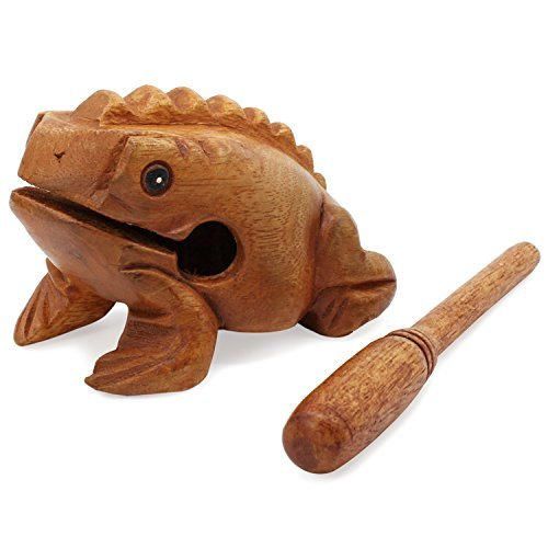 Aussel Guiro rana que croa de madera con martillo, Instrumento musical de