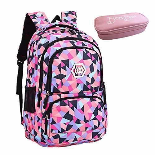 Social Bom Bom Mochila Escolar Impermeable para Estudiante