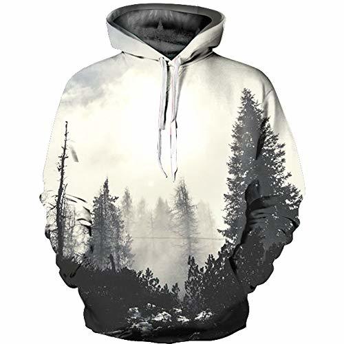 Producto Harajuku Forest Trees 3D Print Hombres/Mujeres Sudaderas con Capucha Boy Manga Larga