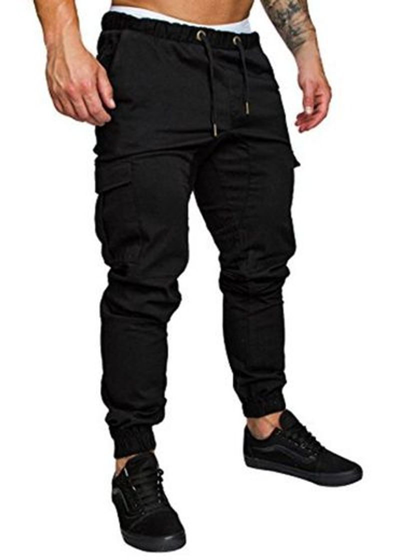 Product FGFD Pantalones de Hombre Jogger Deportivos Pantalón Cargo Casuales Chino de Algodón