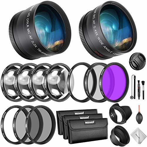 Social Neewer 58mm Kit de Lentes y Filtros: Lente Gran Angular, Teleobjetivo y