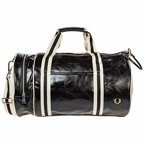 Moda FRED PERRY Classic Barrel Bag Mochila de Deporte Hombres Negro