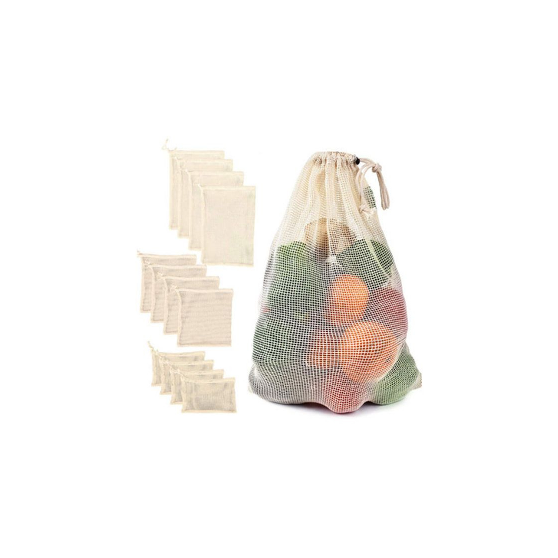 Productos Cotton Mesh Vegetable Bags Produce Bag Reusable Cotton Mesh ...