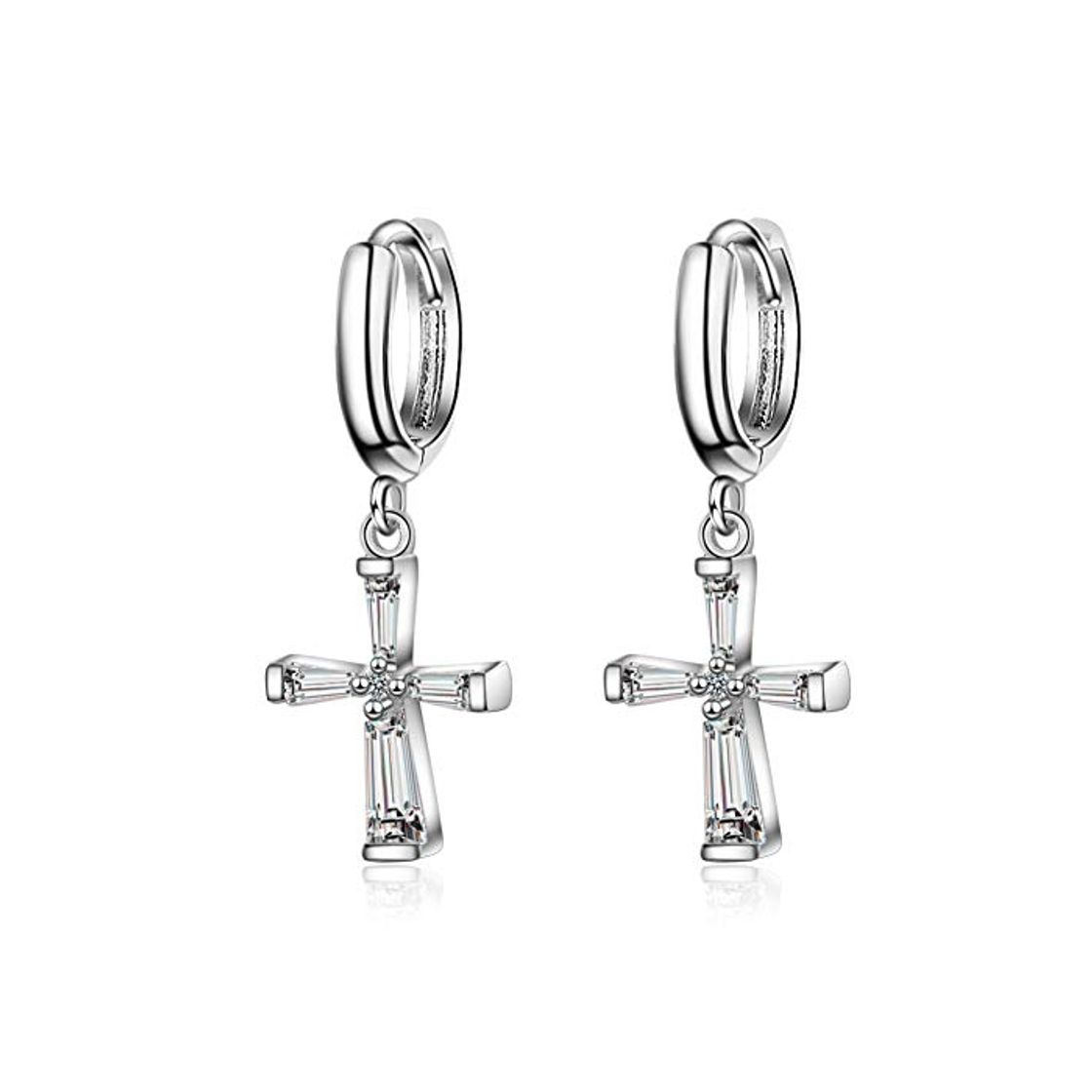 Moda HUGJOU Diseño Clásico 925 Pendientes Cruzados De Plata Esterlina Joyería De Moda Para Mujer Oorbellen Boucle D'Oreille