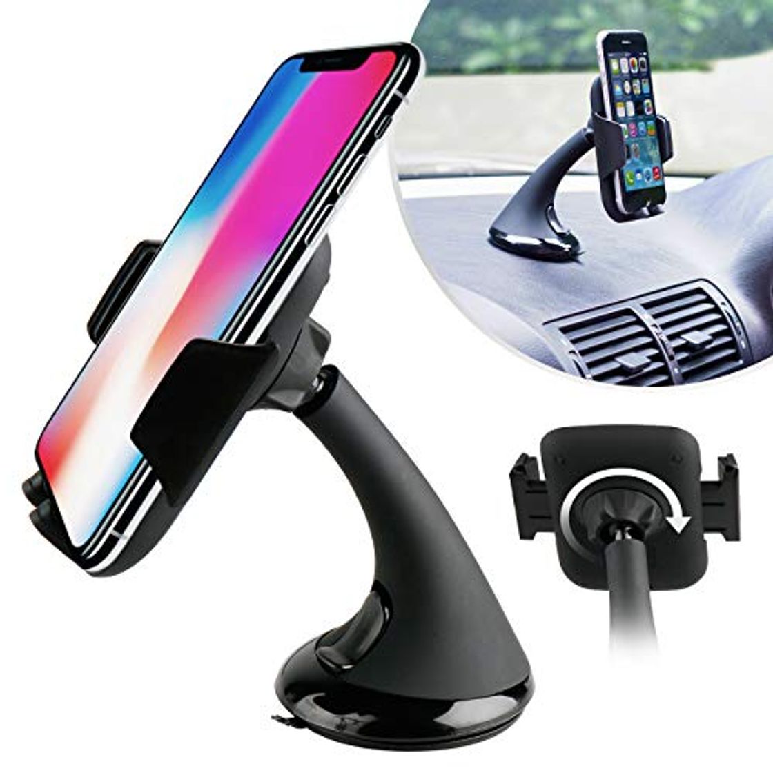 Product Car Mount Holder Windscreen Dash 360 Rotation For Smartphones