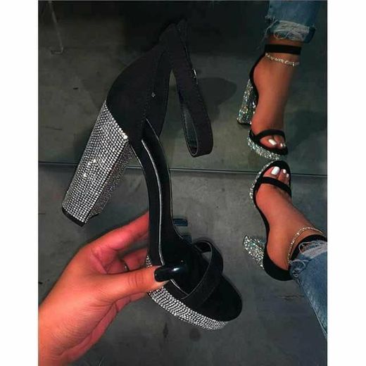 OCHENTA Zapatos con Tacon Alto para Mujer Plataforma #01 Negro 45