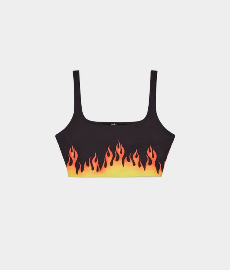 Social Top cropped con estampado llama 