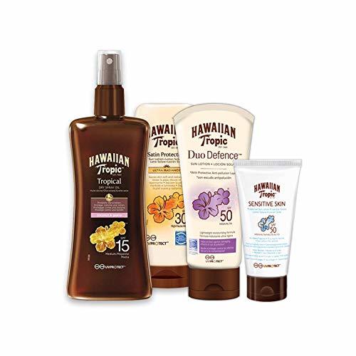 Place Hawaiian Tropic PACK Ultra Protección - Kit con Aceite Seco Bronceador Spray