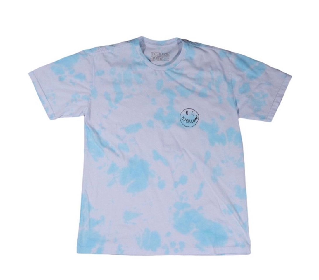 Fashion CAMISETA OVERCOME "SMILE FOR HATERS" TIE DYE AZUL/BRANCO