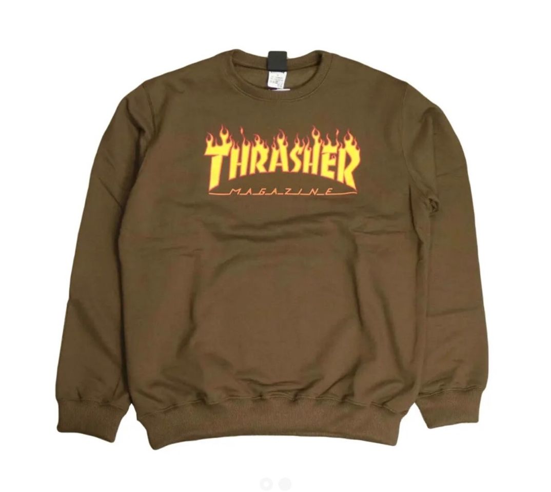 Fashion MOLETOM THRASHER CARECA "FLAME" MARROM

