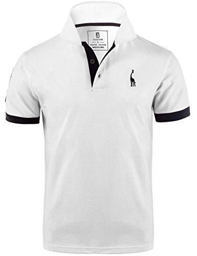 GLESTORE Polo para Hombre de Manga Corta Collar Camisa Golf MT1030 de