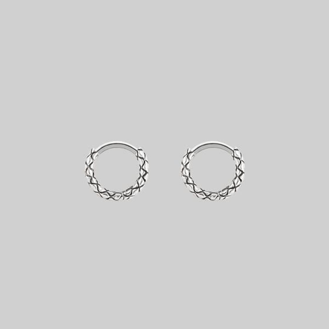 VEGA. Snake Skin Clicker Hoop Earrings - Silver – REGALROSE