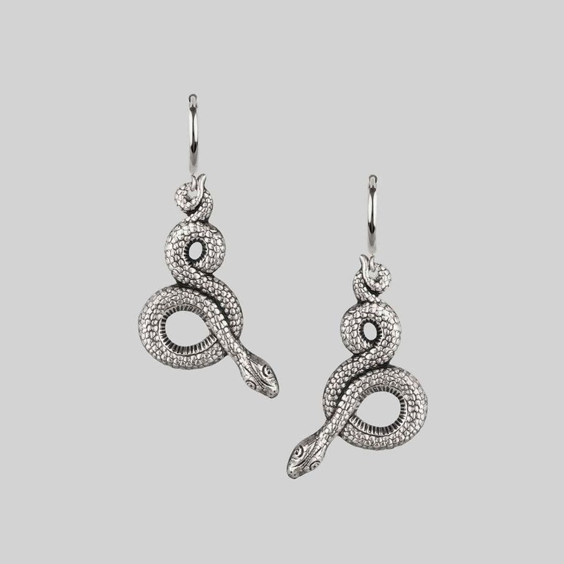 MOIRA. Snake Wrap Hoop Earrings - Silver – REGALROSE