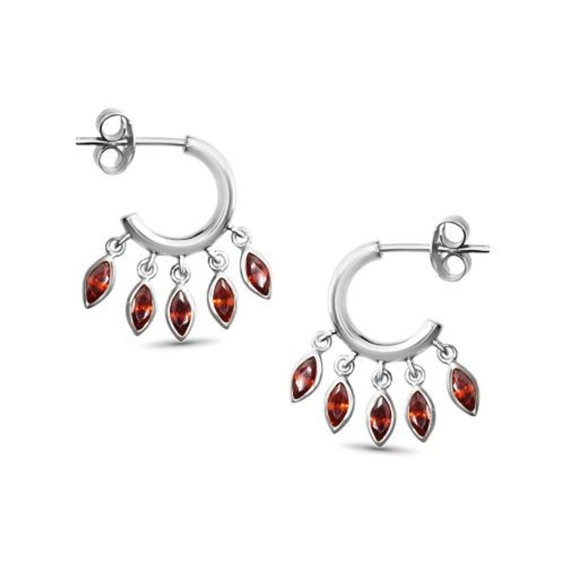 Sterling Silver It-Factor Red Hoops