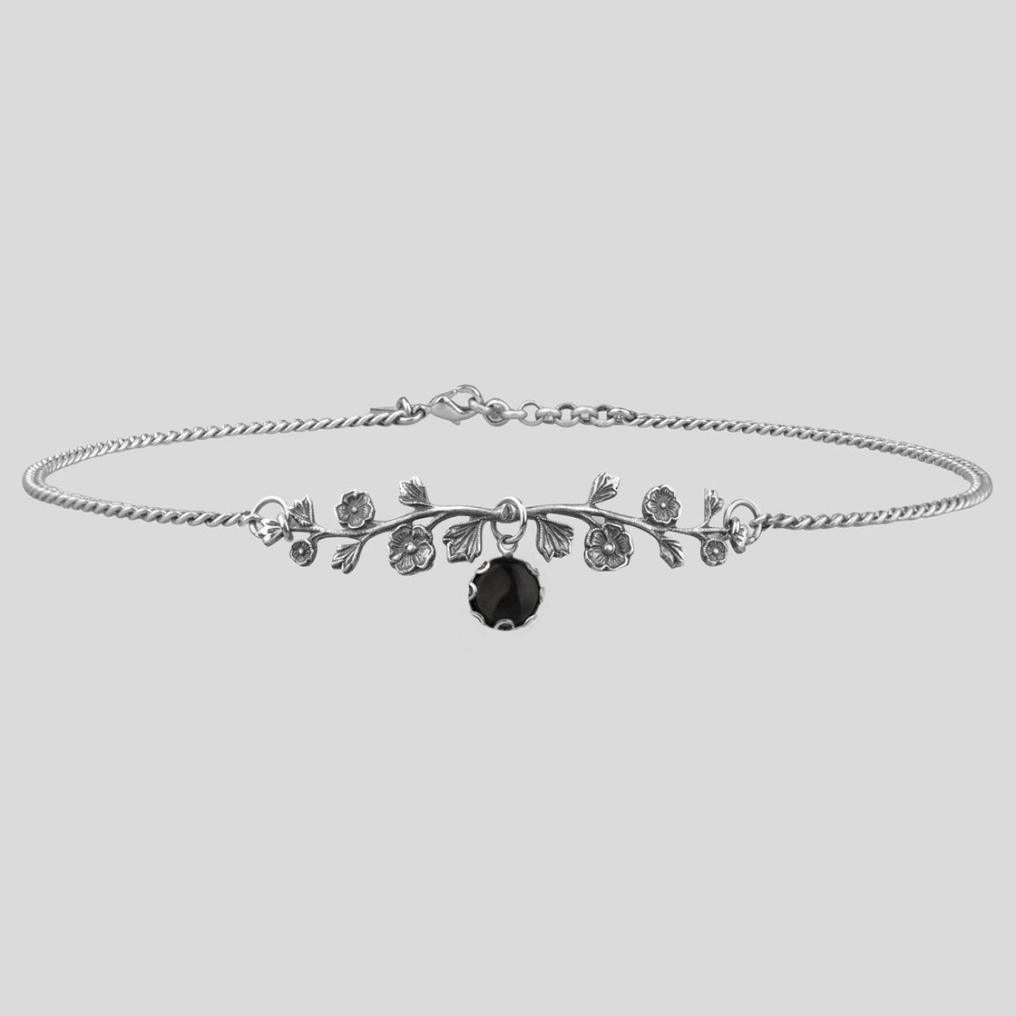 Social DARK BLOOM. Onyx Choker - Silver – REGALROSE