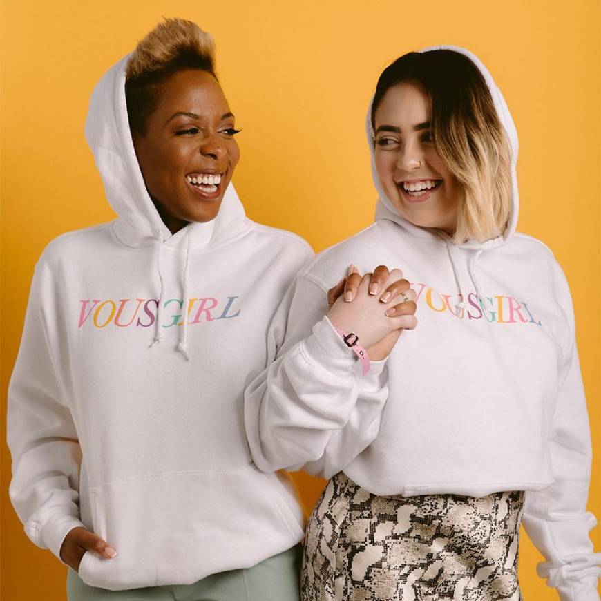 Social Vous Girl Rainbow Pullover Hoodie