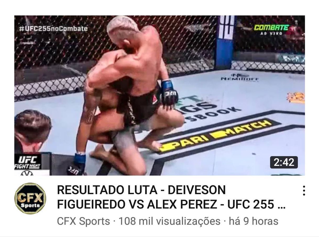 Fashion RESULTADO LUTA - UFC 255 #cfxsports - YouTube