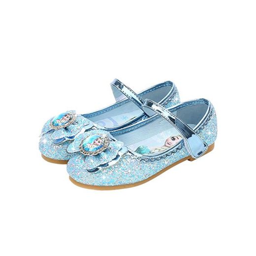 YOSICIL Zapatos de la Princesa Elsa niñas con Lentejuela Zapato de Disfraz