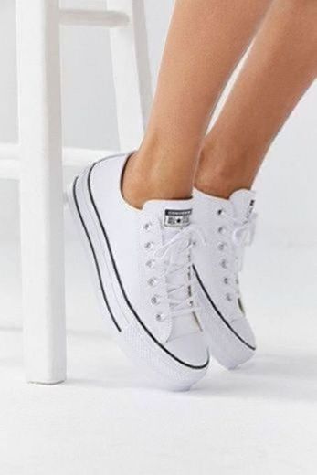 Converse Chuck Taylor CTAS Lift Ox Canvas, Zapatillas para Mujer, Blanco