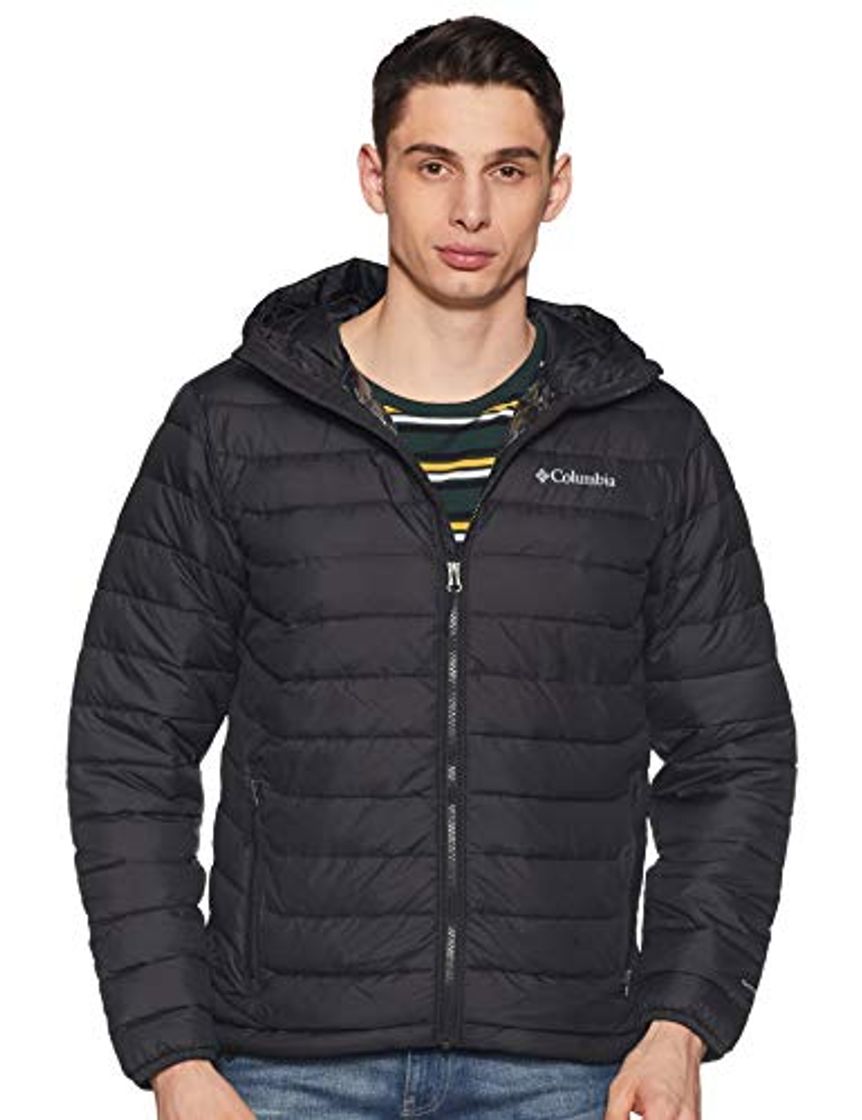 Fashion Columbia Chaqueta Impermeable con Capucha para Hombre, Powder Lite Hooded Jacket, Negro